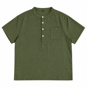 Wholesale Plus Size Men's <b>Oversized</b> 100% Cotton Yarn Dyed T-<b>Shirts</b>, Button-Front 200 GSM, Made in Bangladesh - Product Image 4