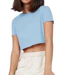 เสื้อครอปท็อปผู้หญิง ผ้าฝ้ายยืดหยุ่น 100% รีไซเคิล คุณภาพสูง ออกแบบทรงโอเวอร์ไซส์ตามสั่ง ขายส่ง ฤดูร้อน 2025 - Product Image 1