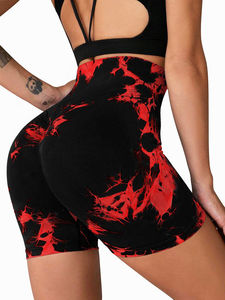 Shorts de Yoga de Cintura Alta sin Costuras con Estampado Tie Dye para Mujer, Shorts Deportivos para Correr, Shorts de Ciclismo, Venta al por Mayor, Logotipo Personalizado - Product Image 6