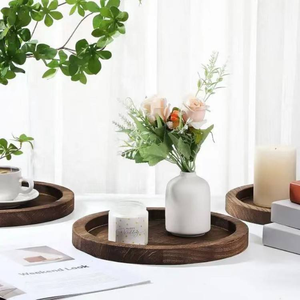 Bandeja de Madera con Acabado de Aceite, Estilo Moderno y Minimalista, Portavasos Individual Portátil, Estante de Almacenamiento para Cocina, Desayuno, Comida para Bebés - Product Image 1