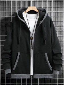 Spring and Autumn <b>Men's</b> Zipper Jacket Warm Windproof Hoodies Thickened <b>Cardigan</b> Sports <b>Long</b> Sleeve Autumn Wear Regular Fit - Product Image 2