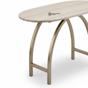 Industrial Accent <b>Stool</b> Oval Gold Metal Frame End <b>Table</b> Eco-Friendly Durable Premium Vanity <b>Stool</b> for Bedroom School - Product Image 5