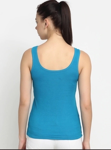 Camiseta sin mangas para mujer con bloques de color, cuello redondo, informal, transpirable, de punto, sin mangas, longitud regular, poliéster - Product Image 6