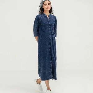 Kurta de mezclilla para niñas y mujeres, estilo americano retro, kurta informal holgada de corte recto para otoño, para niñas en 2026 - Product Image 5