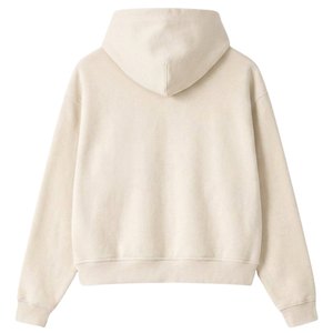 Ensemble sweat à capuche zippé et pantalon de jogging en tricot contrastant pour homme – Tenue décontractée en coton style streetwear beige - Product Image 2