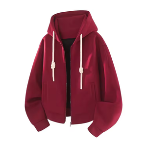 100% Cotton Pullover Washed Fleece Lined Zipper-Up Embossed Blank Zipper Hoodie Men's Oversized Custom Logo Waterproof <b>Hoodies</b> - Product Image 3