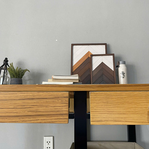 Customized Modern Pine <b>Office</b> <b>Table</b> and Chairs with Bookshelf Combination Writing Desk Furniture - Product Image 2