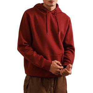 Jersey OEM de alta calidad, Sudadera con capucha de mezcla de algodón teñido liso, logotipo estampado personalizado, sudaderas con capucha y sudaderas para hombre - Product Image 4