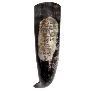 ฮอร์นดื่มไวกิ้งของแท้วัสดุขัดเงาปลอดภัยอาหารลายสัตว์กันน้ำงานเสร็จสมบูรณ์แบบงานฝีมือธรรมชาติที่ดีที่สุด - Product Image 1