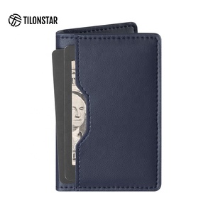TVW103 ODM/OEM Men's Pocket Money Cover Ultra Thin Bifold Leather Credit Business ID Wallet Luxury <b>Card</b> <b>Holder</b> - Product Image 3