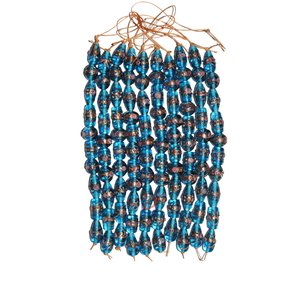 Perles en verre soufflé à la main Aqua Lampwork de EXCEL EXPORTS, brin de 8 pouces |   Gâteau de mariage artistique au design mixte |   Artisanat multi-formes - Product Image 1