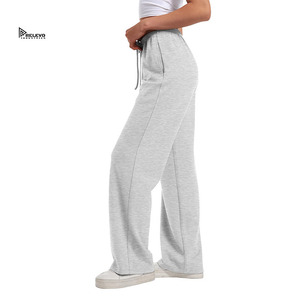 Pantalon de survêtement en coton personnalisé pour homme, taille élastique avec cordon de serrage, décontracté, mi-lourd, respirant, avec logo imprimé sur la jambe droite - Product Image 3