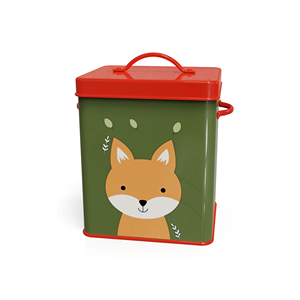 Rectangular Metal Food Storage Container with Lid and Handle Plaid Design Retro Kitchen Freshness Preservation - Product Image 2