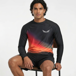 Chemise unisexe à manches longues anti-UV, imprimée par transfert thermique, dégradé de couleurs, respirante, séchage rapide, polyester/nylon - Product Image 2