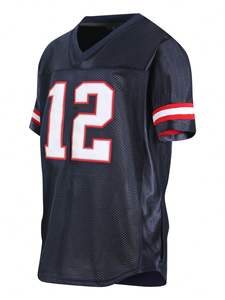 Maillot de football américain personnalisé à manches courtes imprimé unisexe pour adultes, col en V, sangle réglable, 100% polyester, antibactérien - Product Image 4