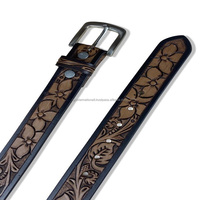 Keluaran baru grosir pasokan pabrik sabuk perkakas kulit barat ukiran tangan Premium untuk pria dan wanita ukuran kustom