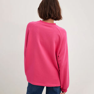 Sudadera Rosa Extra Grande para Mujer, 100% Algodón, Cuello Redondo, para la Escuela, Eventos Universitarios, Logotipo Personalizado, Suministro al por Mayor, Sudadera para Mujer - Product Image 3