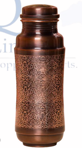 Handmade Copper Water Bottle Modern Art Deep Eitching Design 900ml Leak-Proof Portable Customized Designs Washable Drinkware - Product Image 3