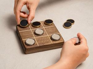 Luxury Wooden Tic-Tac-Toe <b>Board</b> <b>Game</b> Set Premium Metal Tokens Classic Tabletop Strategy <b>Game</b> Coffee <b>Table</b> Decor Executive Office - Product Image 3