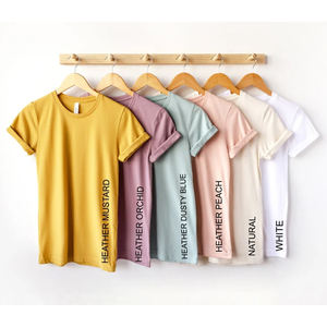 T-shirt à manches courtes unisexe personnalisé en coton/fibre de bambou, coupe ajustée, écologique, teinture unie - Vente en gros - Product Image 4