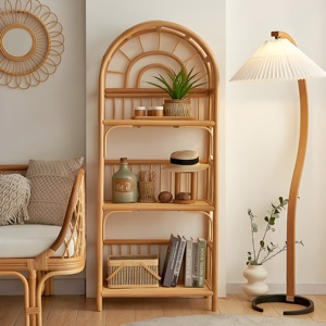 Floor Standing Rattan Shelf Pet Friendly Home Furniture Wholesale Handcrafted Living Room <b>Book</b> Storage Shelves - Product Image 6
