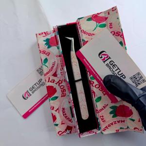 Pince à épiler antistatique GETUP BROSONS en acier inoxydable, pointe de précision lisse, longueur 10 mm, emballage en boîte avec revêtement papier - Product Image 5