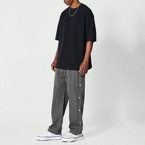 Pantalon de survêtement homme imperméable coupe-vent de haute qualité avec boutons latéraux détachables, style streetwear, jambe large, jogger tendance - Product Image 4