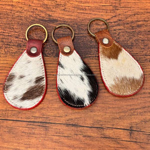 Nouveaux porte-clés occidentaux en cuir de vachette de haute qualité personnalisés cadeaux promotionnels en cuir véritable porte-clés de luxe à sublimation - Product Image 3