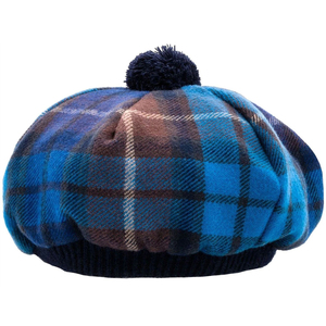 Gorro Tam O' Shanter de Tartán Azul Buchanan, Gorro de Lana de Cordero Cálido, Venta al por Mayor de Gorras Modernas de Fábrica - Product Image 1