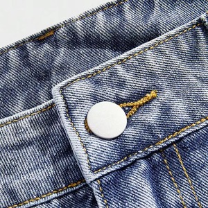 Pantalones Cortos de Mezclilla Holgados Personalizados para Hombre, Estilo Vintage, Lavado Ácido, Vaqueros Anchos, Jorts Desgastados, Pantalones Cortos de Mezclilla SDL - Product Image 3