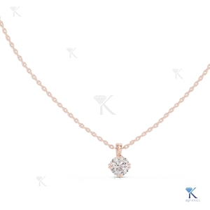 Lab Grown Diamond Solitaire <b>Pendant</b> Necklace 14K 18K <b>Solid</b> <b>Gold</b> Fine Women Minimalist Dainty Jewelry Supplier Wholesale Gift - Product Image 3