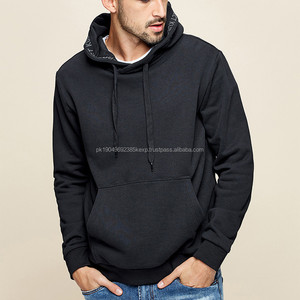 <b>Hemp</b> Bamboo Hoody Pullover Fashion Top Quality Custom Men Hoodies Casual Hooded Customized Black and White Hoodies - Product Image 4