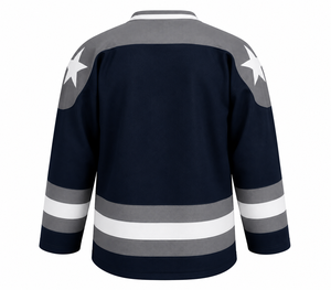 Camiseta de Hockey sobre Hielo Personalizada con Estampado, Cuello en V, Manga Larga, Malla a Rayas, 100% Poliéster Transpirable, Ropa Deportiva para Adultos - Product Image 3