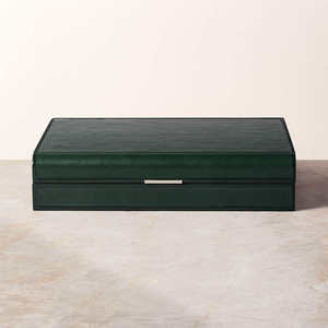 Printing Palm Green Luxury PU Leather <b>Backgammon</b> Chessboard Premium Leather <b>Backgammon</b> <b>Set</b> Housewarming Gift - Product Image 5