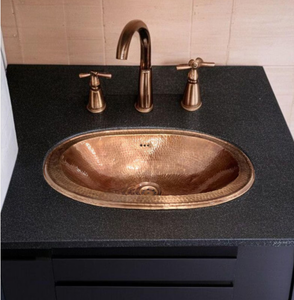 Oferta Especial: Lavabo Moderno de Cobre Martillado y Cepillado, de Metal Sólido, Hecho a Mano, Ecológico, en Stock, Tipo Vessel, Redondo, para Baño - Product Image 3