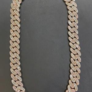 Chaîne cubaine en argent 925 plaqué or avec moissanite, style hip-hop urbain, bijoux de mode, collier de fête pour femme - Product Image 4