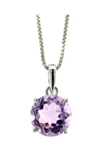 Hechos a mano de alta calidad. Colgantes de Plata de Ley 925 Amatista natural con chapado en rodio Encantos de piedra natal fina para mujer - Product Image 2