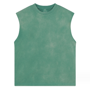 Débardeur de sport unisexe grande taille en coton/bambou respirant, coupe personnalisée, sans manches, style oversize pour musculation - Product Image 3