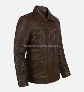 2025 nuevo estilo de moda para hombres venta directa de fábrica personalizada Inception Cobb chaqueta de cuero marrón oscuro - Product Image 2