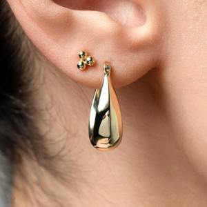 Pendientes de Aro Gruesos en Forma de Lágrima de Oro de 14K, Joyería Elegante y Atrevida para Uso Diario, Regalo para Mujer, 9K, 10K, 14K, 18K - Product Image 1