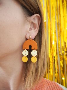 Colorful Resin Drop <b>Earrings</b> with Handmade Artistic Design, Lightweight Statement Jewelry for Casual, Party and Special Occasion - Product Image 5