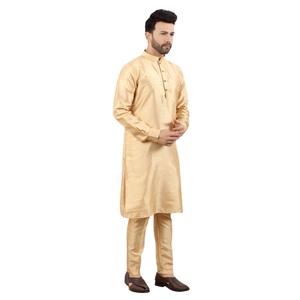 Men's Dupion <b>Silk</b> <b>Kurta</b> Pajama Set | Gold | Indian Ethnic Wear | Size 36-50 | Wholesale - Product Image 2