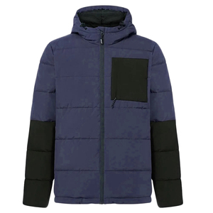 Blouson matelassé coupe-vent à capuche pour homme - Léger, écologique, résistant à l'eau, tricoté, fermeture éclair unie, style streetwear - Product Image 6