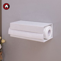 Porte-serviettes en papier magnétique, boîte de rangement murale, porte-serviettes de cuisine, sans perçage, organisateur de rangement
