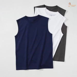 Nouvelle Arrivée Débardeurs de Sport pour Hommes 120g 100% Coton, Tricotés, Teint Uni, Coupe Ample, Grandes Tailles - Product Image 1