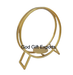 Soporte de vela de pilar de latón brillante vintage, MOQ bajo, venta directa de fábrica para ocasiones navideñas - Product Image 1