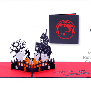 Halloween Laser Cut Pop Up Card Craft y Art Paper Card Vietnam - Product Image 5