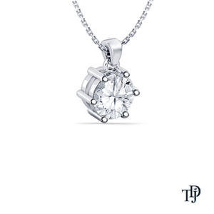 Pendentif solitaire en or 10K à six griffes avec diamant de laboratoire taille coussin, pour fabricants de bijoux, OEM, vente en gros et au détail - Product Image 5