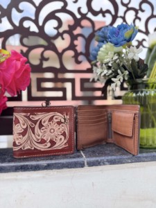 New Arrival Hand-Tooled Leather Wallet for Men Luxury Vintage Fold Closure Short Premium Gift for Men Daily use <b>Purse</b> - Product Image 5