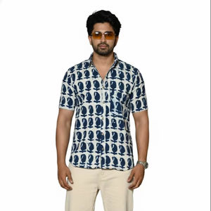 Camisa Casual de Verano para Hombre, Transpirable, 100% Algodón Tejido, Cuello Camisero, Manga Corta, Personalizable con Estampado, Ecológica, ODM - Product Image 1